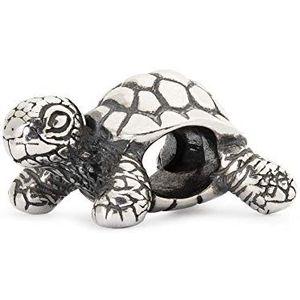 Trollbeads 925 zilveren bead Afrikaanse schildpad, sterling zilver, onyx, sterling zilver, Onyx