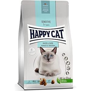 Happy Cat 70596 - Sensitive maag en darmen - droogvoer voor katten met eend voor gevoelige katten en katers - Capaciteit: 1,3 kg