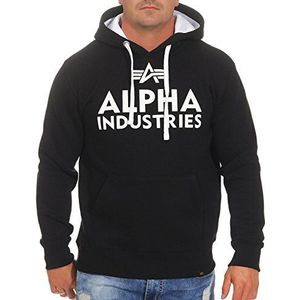 ALPHA INDUSTRIES foam print heren hoodie, Zwart/Wit