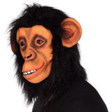 Boland Latex gezichtsmasker scimpanze 'aap met volwassen haren, bruin, 00142