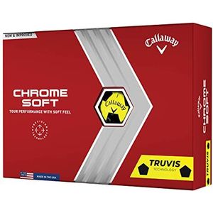 Callaway Chrome Soft Truvis golfballen, uniseks, geel/zwart, M