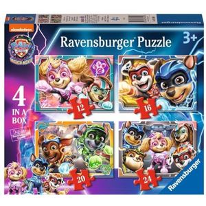 Ravensburger - Puzzel Paw Patrol - The Mighty Movie, Puzzelcollectie 4 in een doos, 10, 12, 14, 16 stukjes, kinderpuzzel, aanbevolen leeftijd 3 jaar
