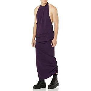 Maison Blanche Robe à côtes plissées, Aubergine, 4