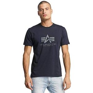 Alpha Industries Basic 100501 - T-shirt, normale taillehoogte, korte mouwen, heren, Blauw (marineblauw)