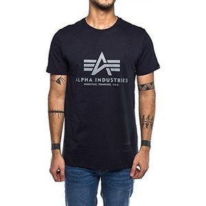 Alpha Industries Basic 100501 - T-shirt, normale taillehoogte, korte mouwen, heren, Blauw (marineblauw)