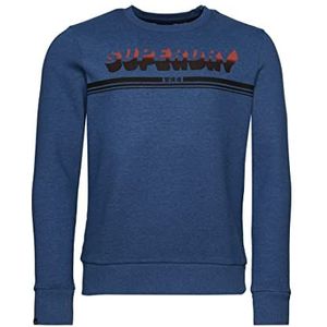 Superdry Vintage Shadow Crew trainingspak voor heren, Strong Navy Blue Marl