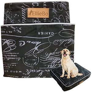 Ellie-Bo Hondendekbedovertrek voor binnen, voor hondenkooien, overtrek van polyesterweefsel voor 122 cm kooi, maat 2XL, 117 x 75 x 10 cm, zwart