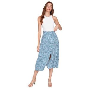 Trendyol Gedetailleerde rok met bloemenpatroon, blauw, dames, maat 38, Blauw