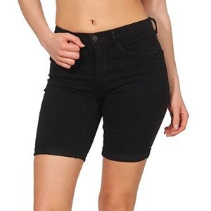 ONLY Onlrain Black Cry6060 halflange damesshorts, zwart.