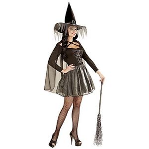 Widmann 02352 heksen voor volwassenen, kostuum, bovendeel, rok, cape en hoed, maat M