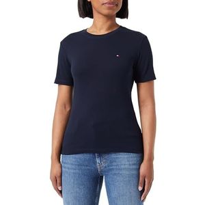 Tommy Hilfiger New Slim Cody C-nk Ss Ww0ww40587 gebreide damestops S/S, Blauw (Desert Sky), XXS