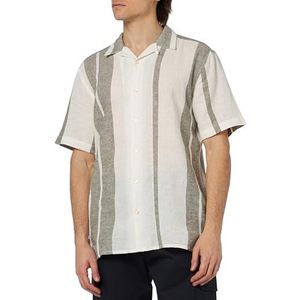 ONLY & SONS Onscaiden Ss Stripe Linen Resort Noos T-shirt pour homme, Vert olive, S