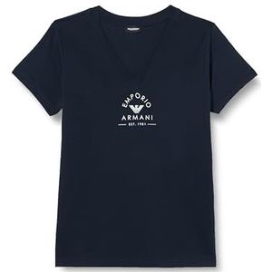 Emporio Armani Iconic Stretch Cotton Logoband Loungewear T-shirt voor dames, Navy Blauw
