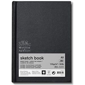 Winsor & Newton 6673014 schetsboek met 80 vellen schetspapier, 110 g/m², hardcover met achterkant, microgeperforeerde vellen, DIN A6
