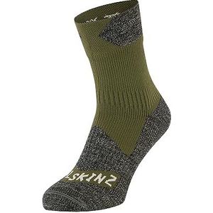 SEALSKINZ Bircham Bircham waterdichte sokken voor alle seizoenen, waterdicht, uniseks, 1 stuk, olijf/grijs gemêleerd