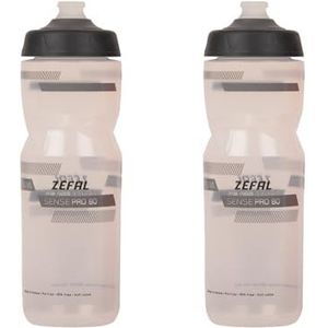 ZEFAL Pack Sense Pro 80 Lot de 2 bouteilles de vélo étanches de qualité supérieure Gris transparent 2 x 800 ml