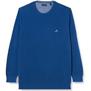 GANT Heren katoenen piqué pullover C Neck Blauw (Lake Blue), S, blauw (Lake Blue)
