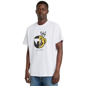 G-STAR RAW Face Cartoon Losse R T T-shirt voor heren, Wit D25701-c336-110