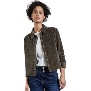 Street One A345322 Corduroy blouse met knoopsluiting voor dames, Muddy bruin