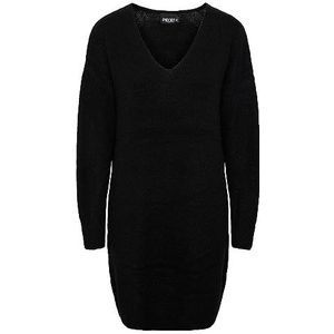 PIECES Robe Pcjuliana Ls col en V pour femme Noos Bc, Noir, XS