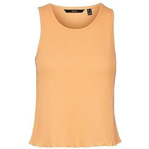 Vero Moda Vmemma Noos T-shirt zonder mouwen voor dames, Oranje mock