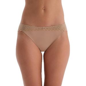 Dagi Culotte hipster basique pour femme - Taille normale - En dentelle détaillée, couleur chair, L