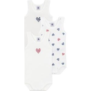 Petit Bateau A0cx1 Bodysuit zonder mouwen, uniseks, baby (3 stuks), Variant 1.