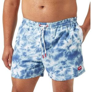 Diesel Bmbx-Nico Boxers Tweedelig badpak voor heren, Wit + lichtblauw