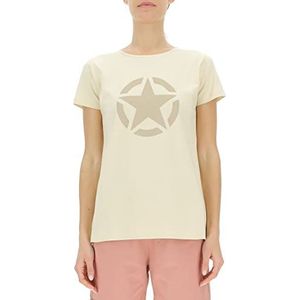 Jeep J T-shirt met ster print groot J23s dames T-shirt, Almond/Gobi Sand, XL
