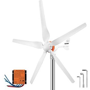 VEVOR Generator Windturbine 12 V Kit Generator Turbine Wind 400W 3 Bladen Controller MPPT-controller Driefasige Magneetmotor 24 A Aluminium Behuizing Staart Roestvrij Staal 900 toeren per minuut voor