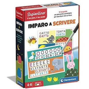 Clementoni 16142 Sapientino, Ik leer schrijven, uitwisbare bordkaarten, spel om te leren schrijven, educatief spel 5 jaar, Made in Italy, Play For Future