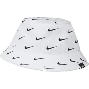 Nike Swoosh Print Bucket Hoed, 001 - Wit