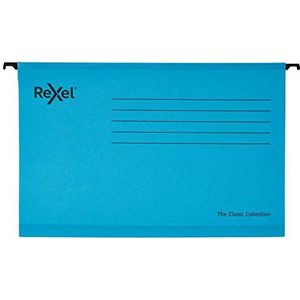 Rexel Classic 2115590 hangmap, V-bodem, 15 mm, 100% gerecycled karton, 25 stuks, blauw