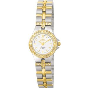 Invicta Wildflower - Dameshorloge kwarts van roestvrij staal - 21 mm, Tweekleurig / wit, Horloge