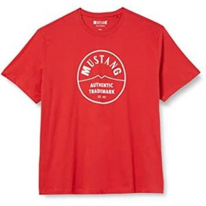 MUSTANG Alex C Print T-shirt voor heren, pomp rood 7127