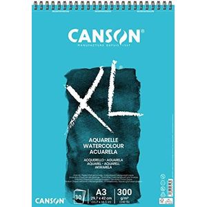 CANSON XL® album, 30 vellen, spiraalbinding, A3, 300 g/m², fijne korrel, wit