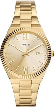 Fossil Scarlette Dameshorloge, kwartsuurwerk, roestvrij stalen armband of lederen band