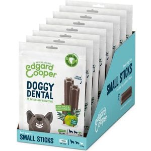 Edgard & Cooper Treats 56 Dental Stick Small Natural Dog 8 x 7 Kauwsticks Tandhygiëne Eucalyptus & Appel, Een per dag, Laag aan calorieën, Langdurig kauwen, Frisse adem