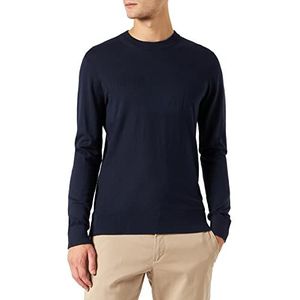 Armani Exchange Sweatshirt met ronde hals voor heren met geborduurd logo op de voorzijde, Navy Blauw