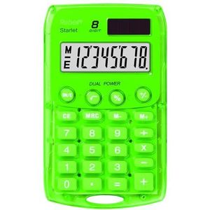 Rebel 77234V rekenmachine, 8-cijferig, zonne-energie, werkt op batterijen, groen