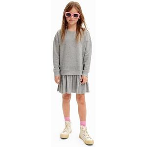 Desigual Robe en tricot à manches longues pour fille, Noir, 8 ans
