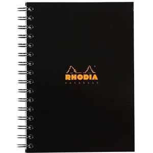 Rhodia 119233C_PAQ visitekaartjesboek, gebonden, hardcover, A5, gelinieerde lippen, 90 g/m², perkamentpapier, jaarplanner op de voorkant, zwart