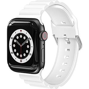 Armband compatibel met Apple Watch armband 38 mm 40 mm 41 mm 42 mm 44 mm 45 mm, siliconen armband, compatibel met iWatch SE/serie 7 6 5 4 3 2 1, wit, 38 mm/40 mm/41 mm, sport, Wit., 38 mm/40 mm/41 mm, Sport