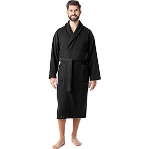 Ladeheid LA40-226 badjas, badstof, 100% katoen, voor heren, zwart (D16)