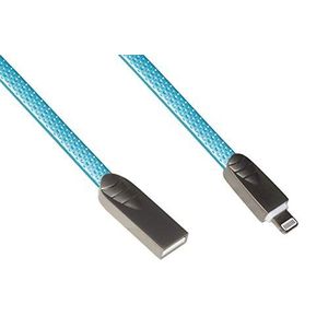 LINK LKGZ36 platte USB-kabel, 8-polig, voor IP5-stekker, verzinkt, blauw