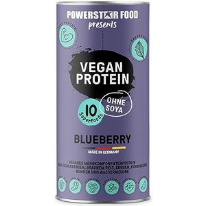 Powerstar PLANTAAL Proteïne 500 g | Veganistisch proteïnepoeder zonder soja | Meercomponenten eiwitpoeder verrijkt met 10 superfoods | Made in Germany | spiermassa | bosbes