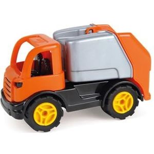 Lena 1264 Workies vuilniswagen 14 cm, speelgoedvoertuig van ABS-kunststof, vuilniswagen met kantelbaar laadvak, rubberen banden en assen van verzinkt staal, voor kinderen tot