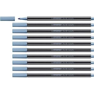 Metallic viltstift - STABILO Pen 68 metallic - 10 stuks metallic viltstiften medium punt - metallic blauw