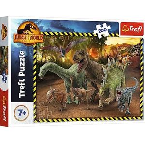 Trefl - Jurassic Park dinosaurussen - Jurassic Park - Puzzel met 200 elementen - Kleurrijke puzzel met dinosaurussen voor kinderen vanaf 6 jaar.