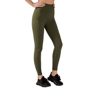 LOS OJOS Pantalon côtelé pour femme – Legging côtelé à taille haute pour l'entraînement, vert, L-XL
